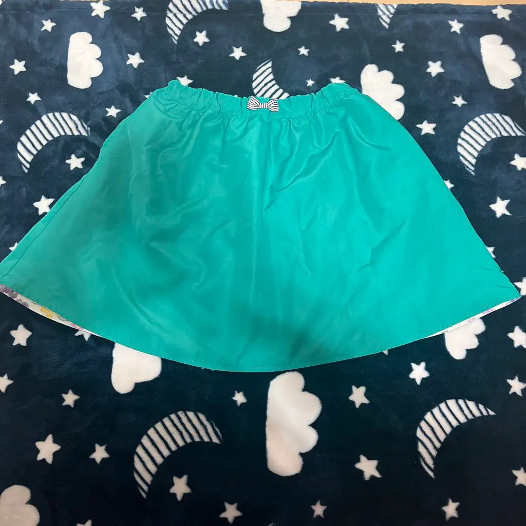 Reversible green flower pattern skirt anyFAM 130