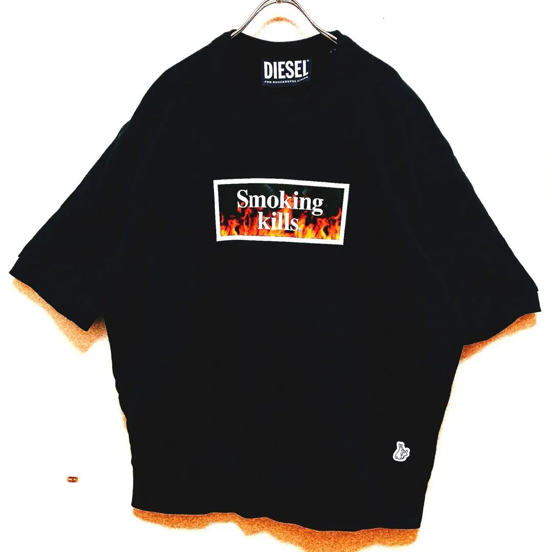 [Hard to get] FR2 DIESEL Popular collaboration Double-sided logo Rare L Short-sleeved sweatshirt