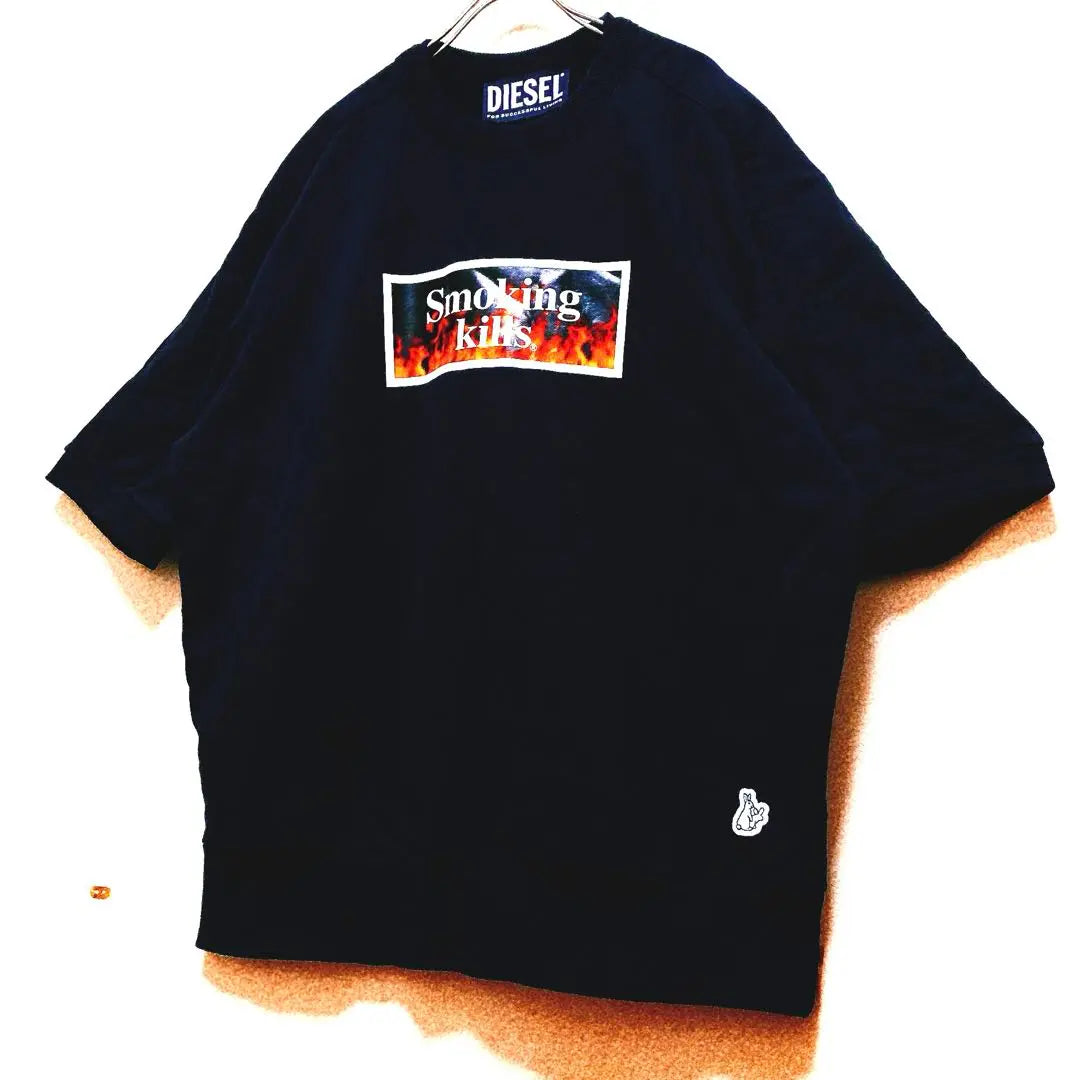 [Hard to get] FR2 DIESEL Popular collaboration Double-sided logo Rare L Short-sleeved sweatshirt