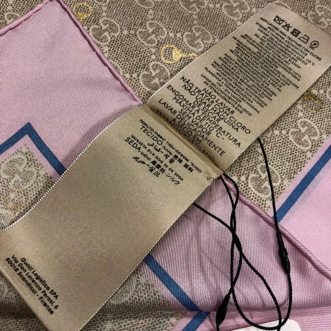 Unused ✨Gucci GG Print Horsebit Silk Scarf Rose Pink