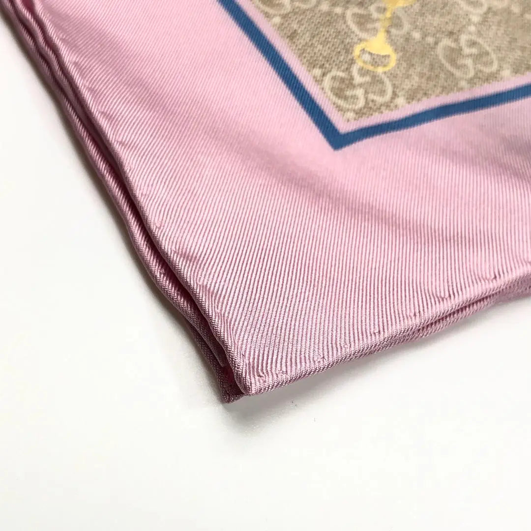 Unused ✨Gucci GG Print Horsebit Silk Scarf Rose Pink