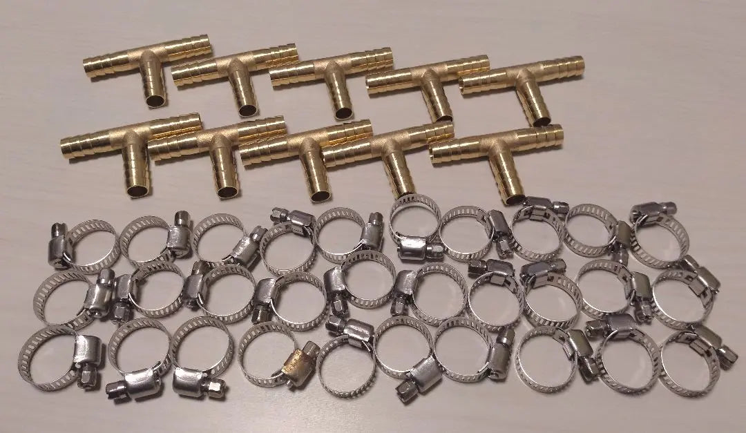 ✨10 pcs Brass Hose Barb Fitting Hose Clamp 30 pcs Water Fuel Air