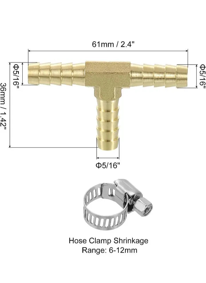 ✨10 pcs Brass Hose Barb Fitting Hose Clamp 30 pcs Water Fuel Air