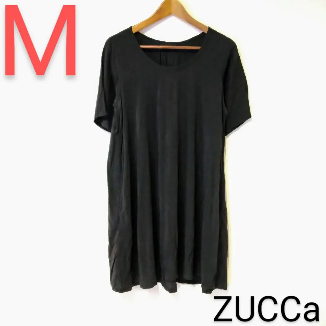 ZUCCa Dress Short Sleeve Black Simple Plain M Anonymous Shipping