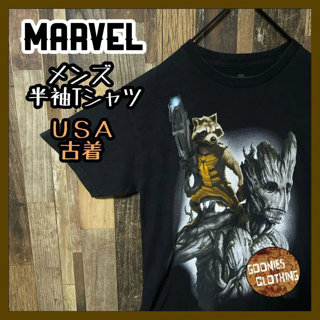 Character M Marvel Men's Movie Black USA Vintage Short Sleeve T-shirt