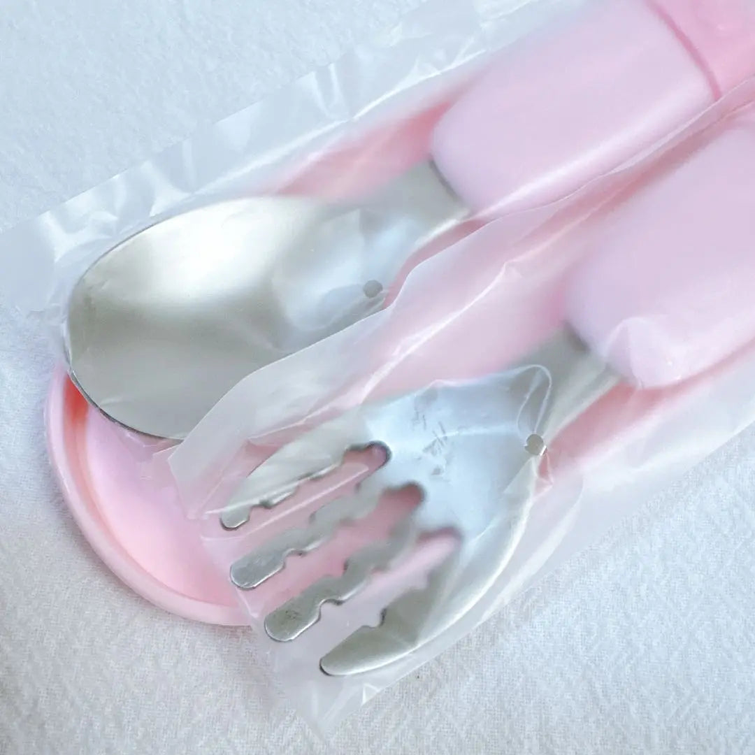 Cutlery Set Pink 4 Piggy Step Up Right Hand