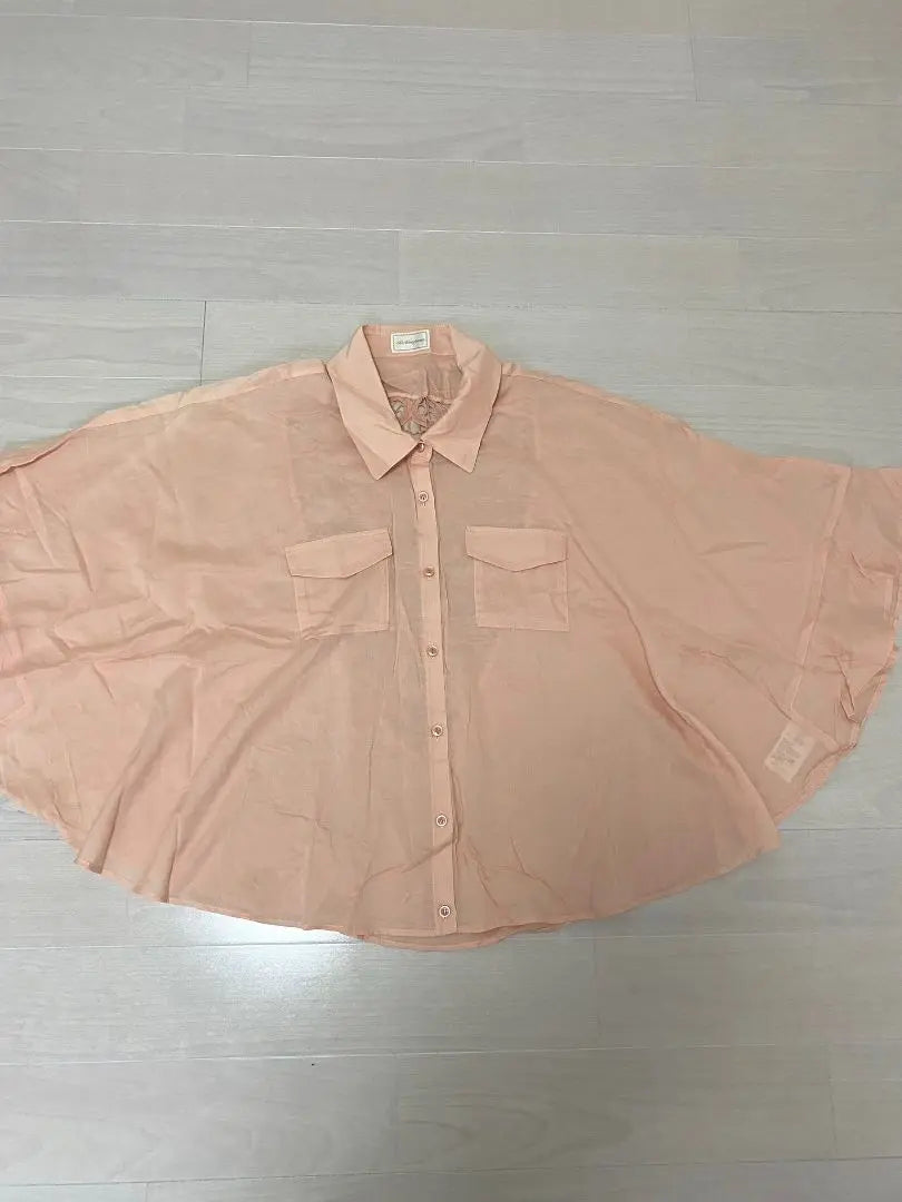 Verofonna sheer shirt tops poncho type pink 38 ar0409