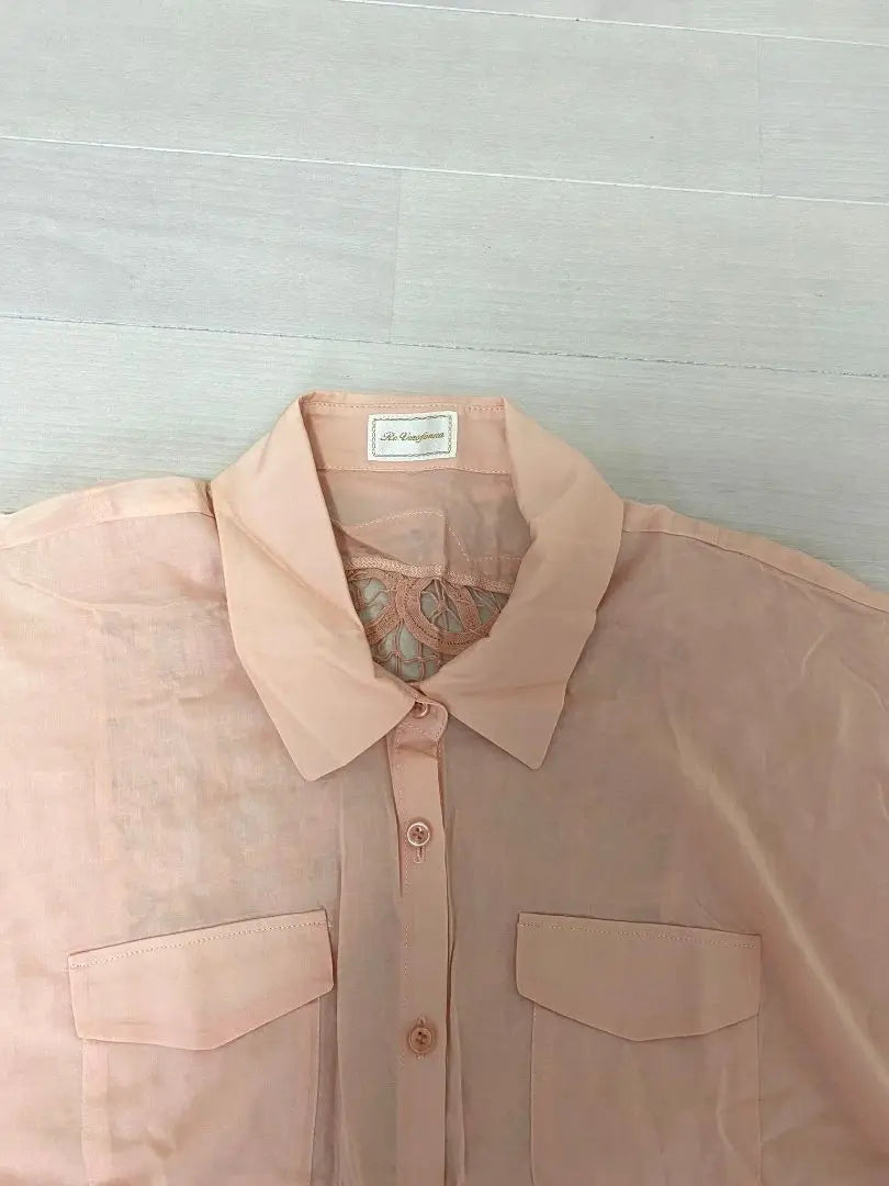 Verofonna sheer shirt tops poncho type pink 38 ar0409