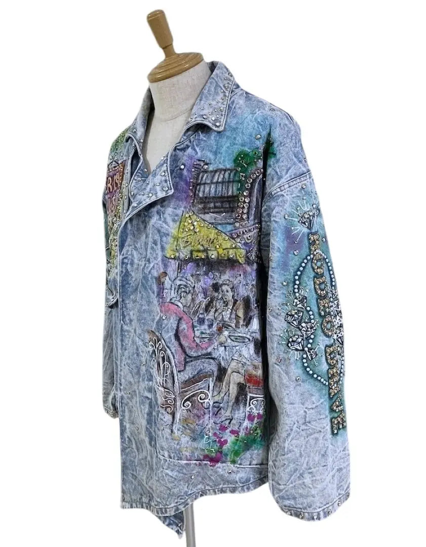 Chaqueta vaquera con lentejuelas Swarovski de Tony Alamo de los años 80, muy rara