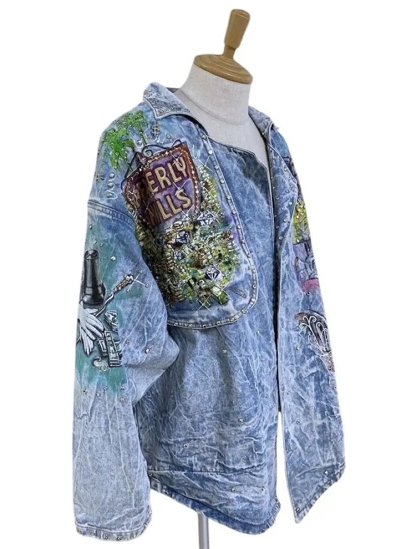 Chaqueta vaquera con lentejuelas Swarovski de Tony Alamo de los años 80, muy rara