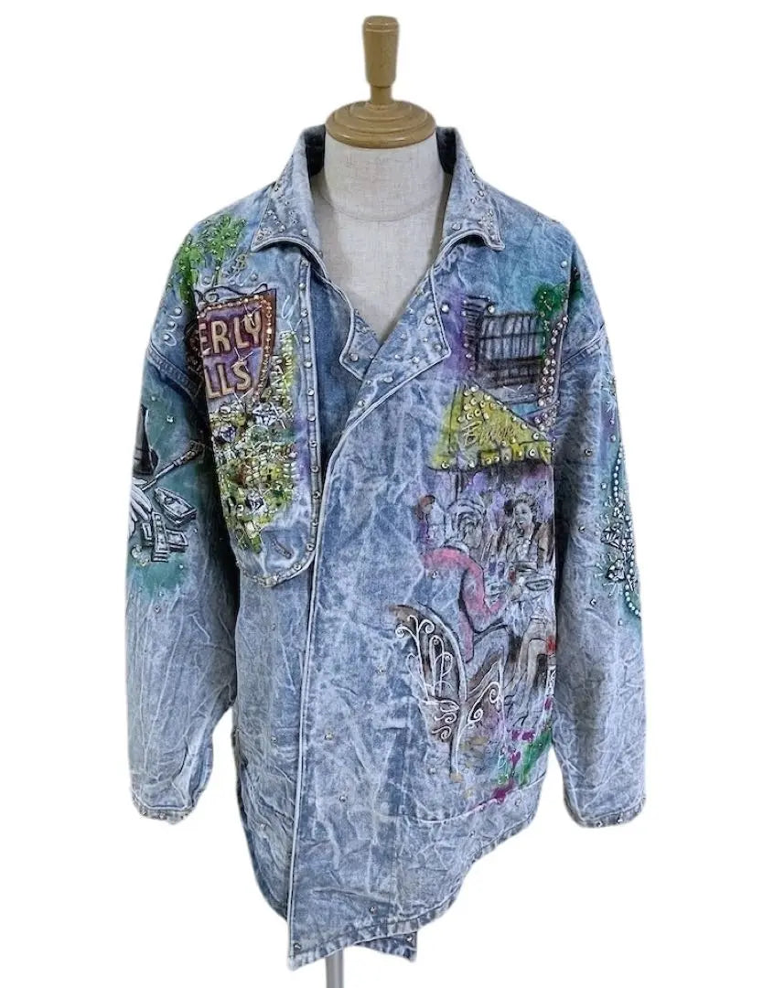 Chaqueta vaquera con lentejuelas Swarovski de Tony Alamo de los años 80, muy rara