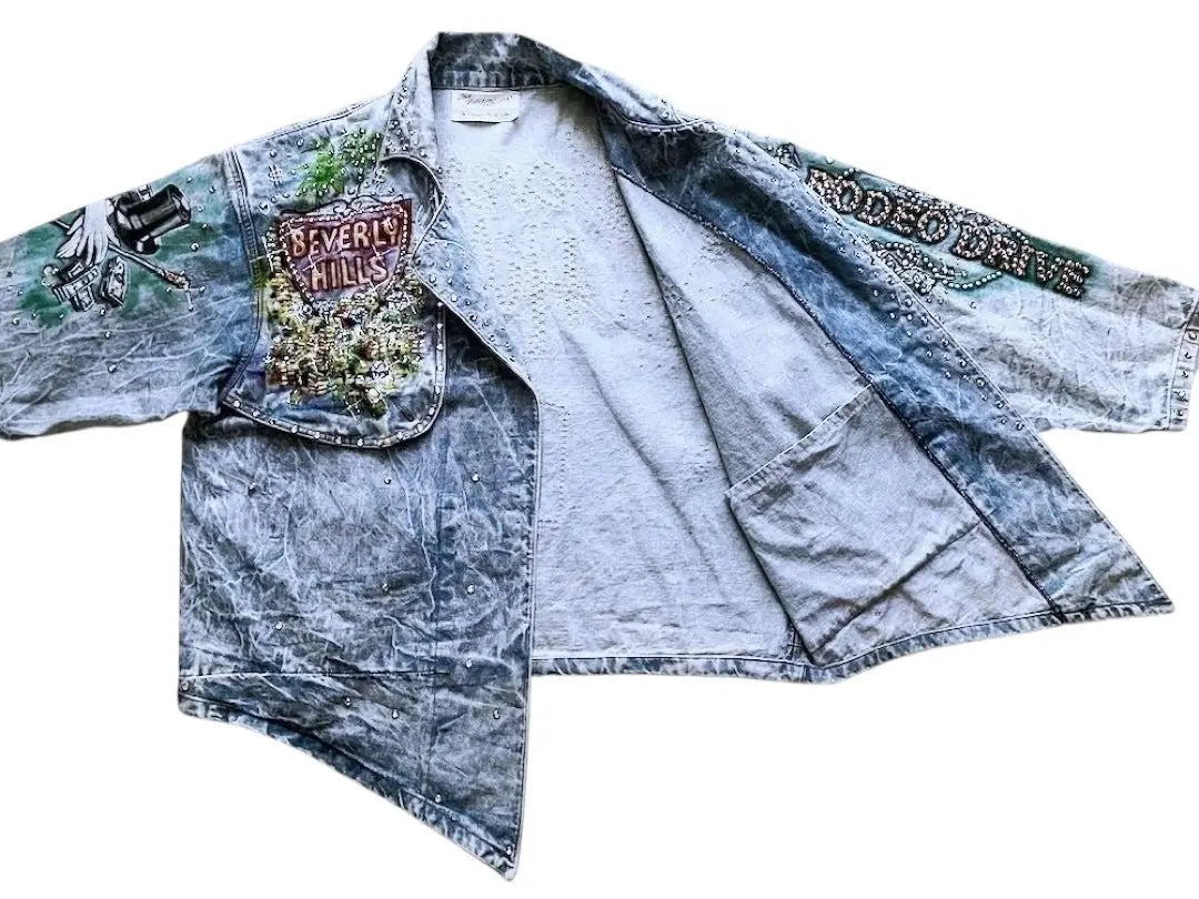 Super Rare Tony Alamo 80s Swarovski Sequin Denim Jacket