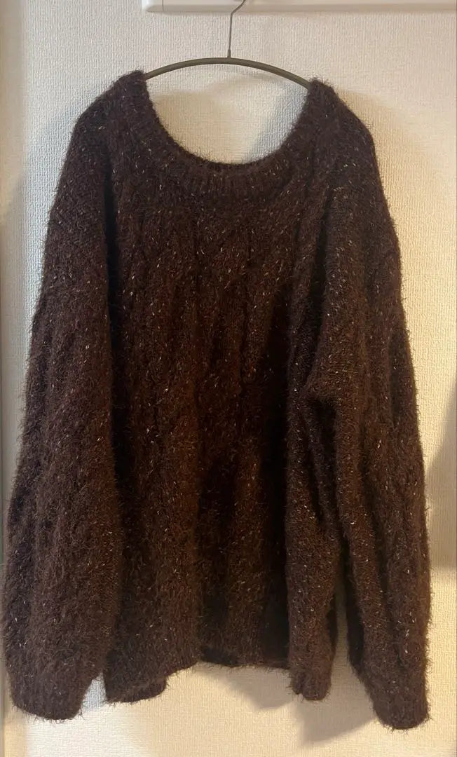 【mideal】mix color cable tunic brown