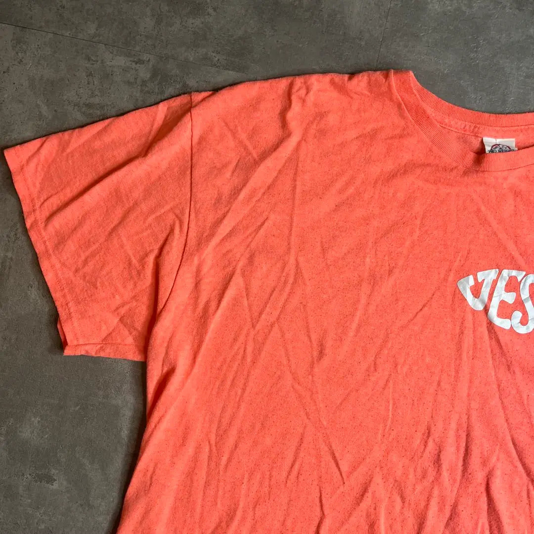 print design crew neck Tshirt orange