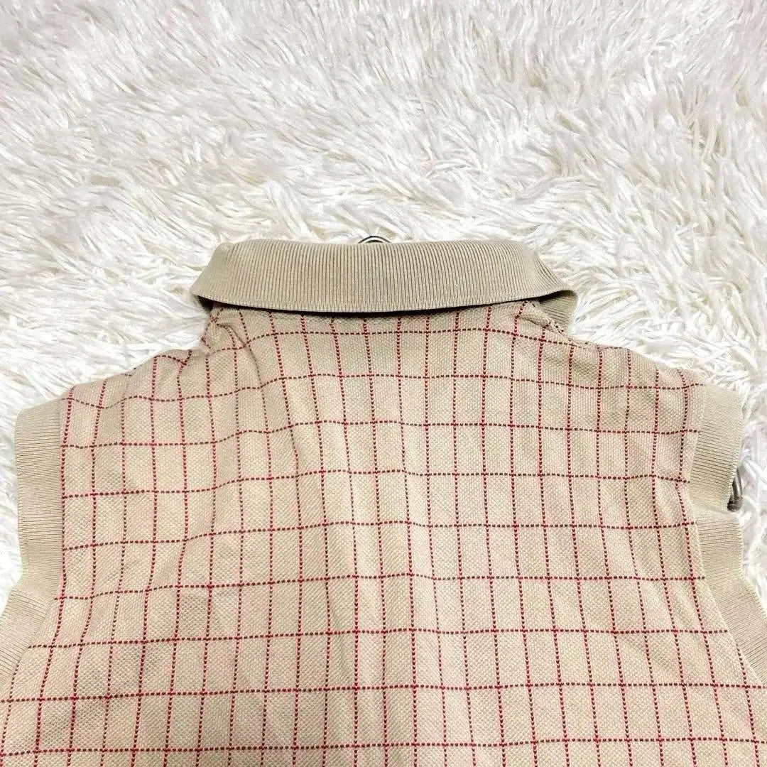 "AIGLE" Aigle (M) Polo de corte y costura sin mangas a cuadros Fabricado en Japón