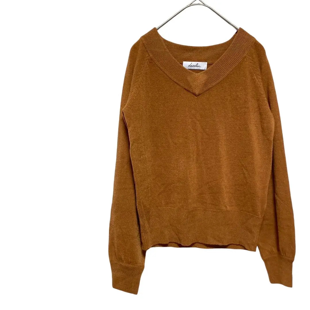 Dazulin V neck knit (F) Brown Fall / Winter A0789 | ダズリン Vネックニット （F） ブラウン 秋冬 a0789