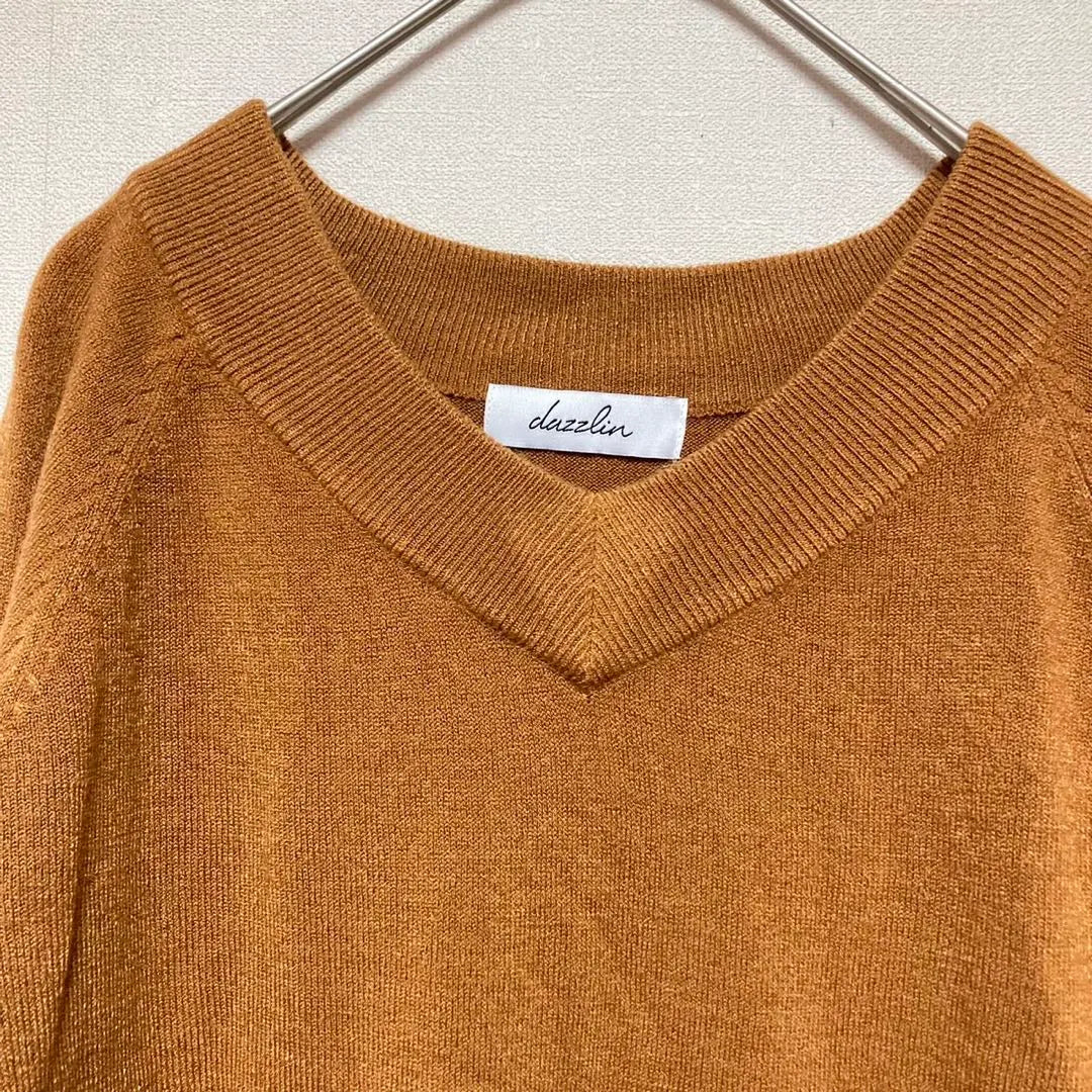 Dazulin V neck knit (F) Brown Fall / Winter A0789 | ダズリン Vネックニット （F） ブラウン 秋冬 a0789