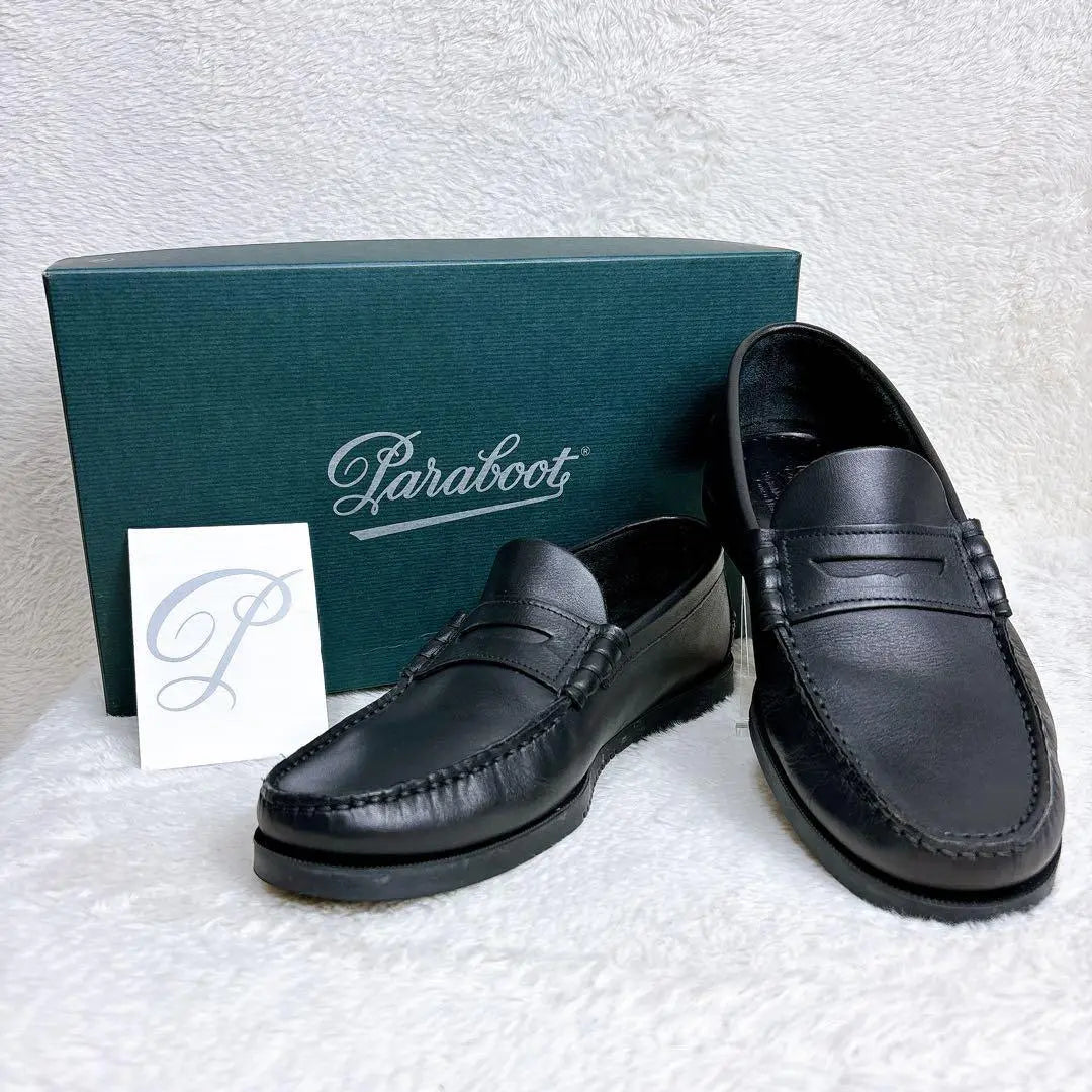 PARABOOT CORAUX Corolla Coin Loafers 7 Black