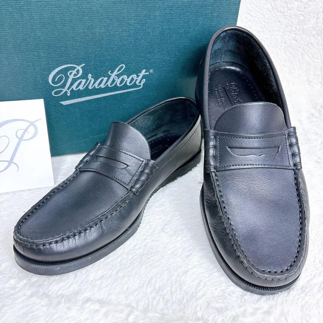 PARABOOT CORAUX Corolla Coin Loafers 7 Black