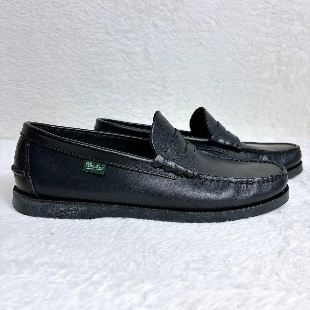 PARABOOT CORAUX Corolla Coin Loafers 7 Black