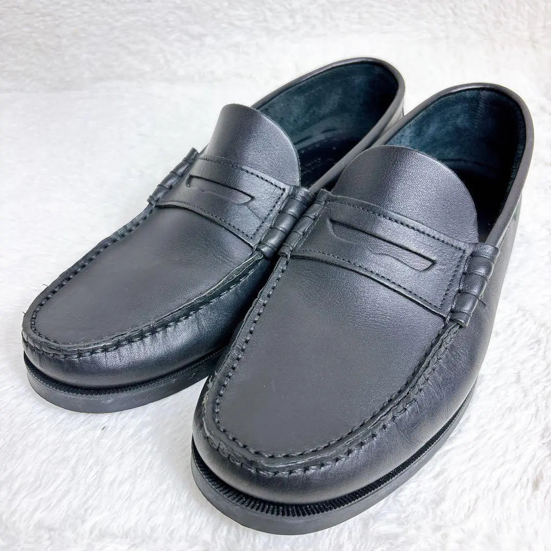 PARABOOT CORAUX Corolla Coin Loafers 7 Black