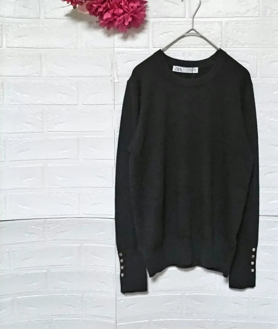 [ZARA] ZARA♡ Brand new and unused♡ Sweater♡ Long sleeves♡ Tops♡ Gold buttons【L】Black