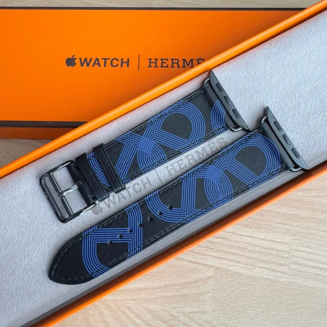 1777 Apple Watch Hermes Circuit Blue Black Leather