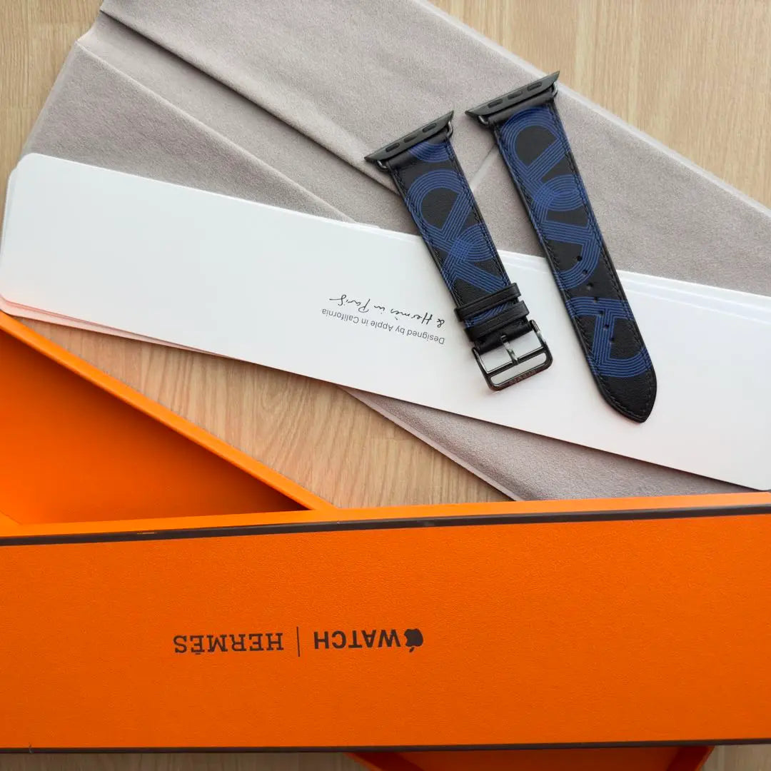 1777 Apple Watch Hermes Circuit Blue Black Leather