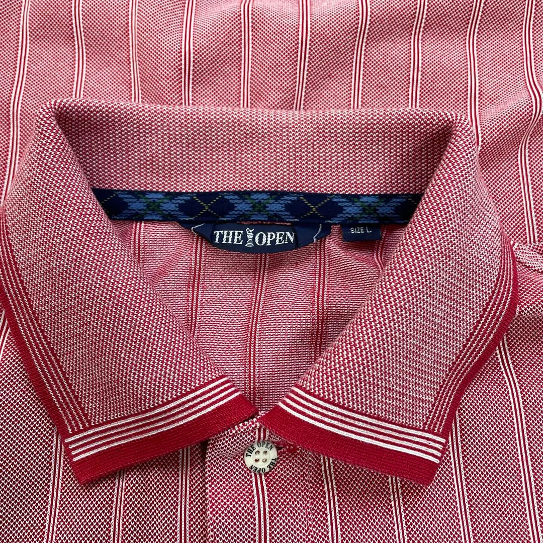 THE OPEN MIZUNO Pink Stripe Polo Shirt Stylish