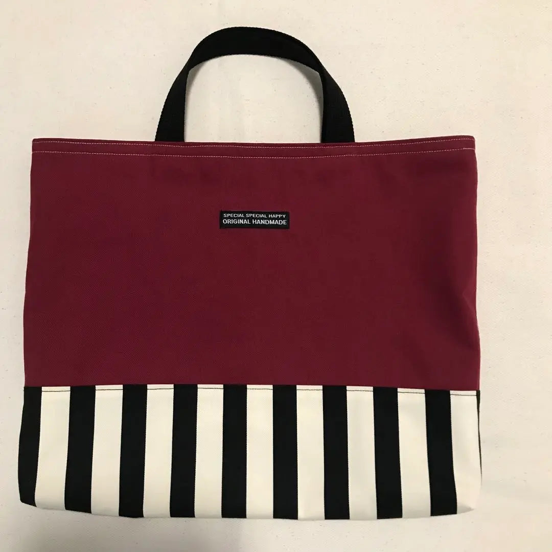 Bolsa de lecciones color vino/rayas | ワインカラー/ストライプ レッスンバッグ