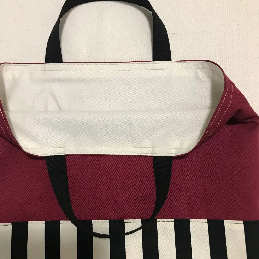 Wine color/stripe lesson bag | ワインカラー/ストライプ　レッスンバッグ