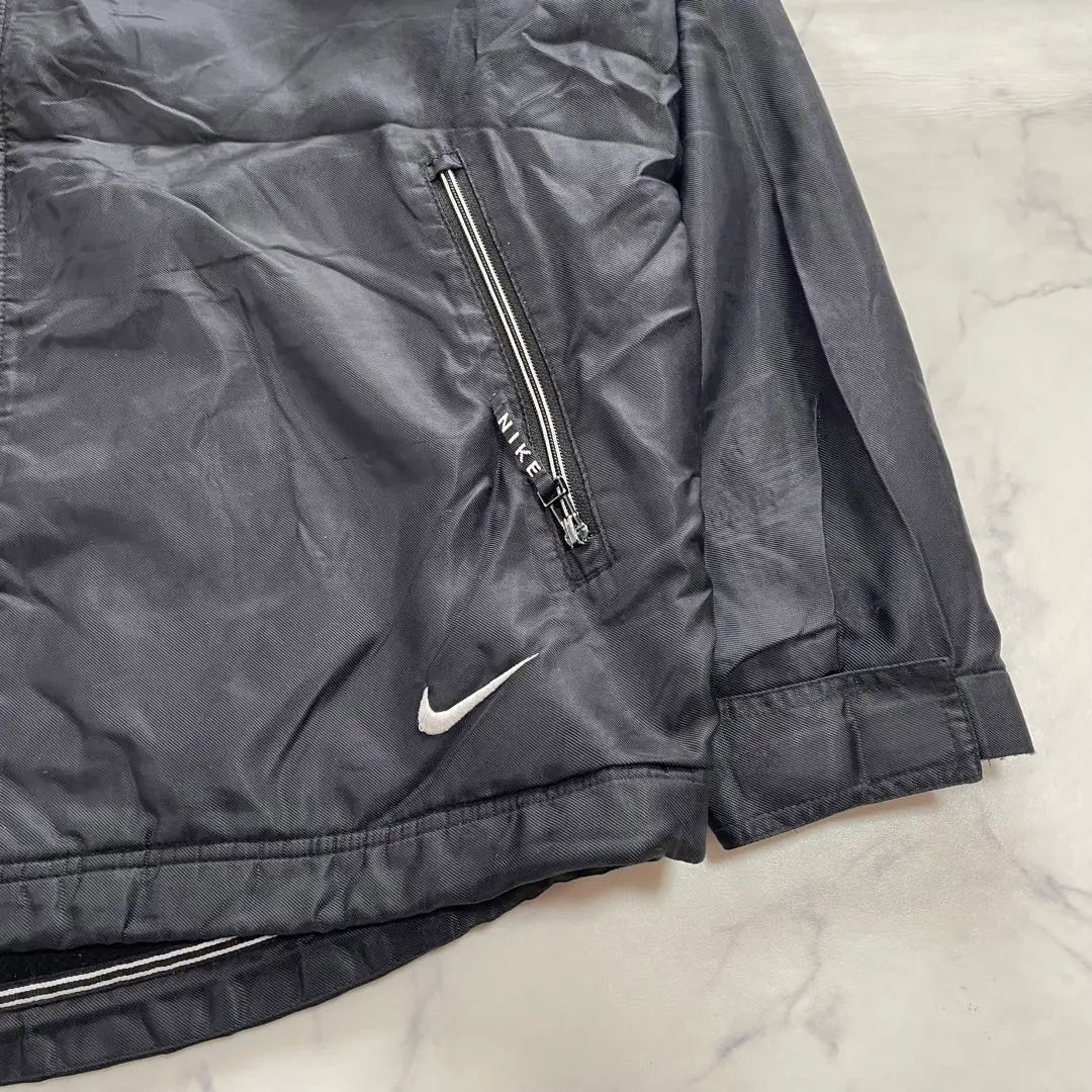 [Immediate shipping] NIKE 90s Nylon Jacket Embroidered Logo Black Lining Fleece L