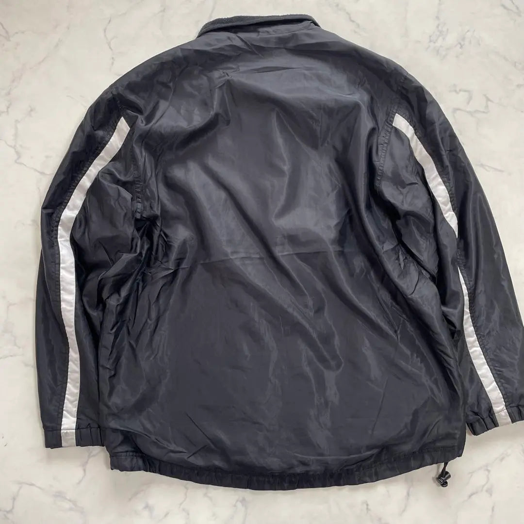 [Immediate shipping] NIKE 90s Nylon Jacket Embroidered Logo Black Lining Fleece L