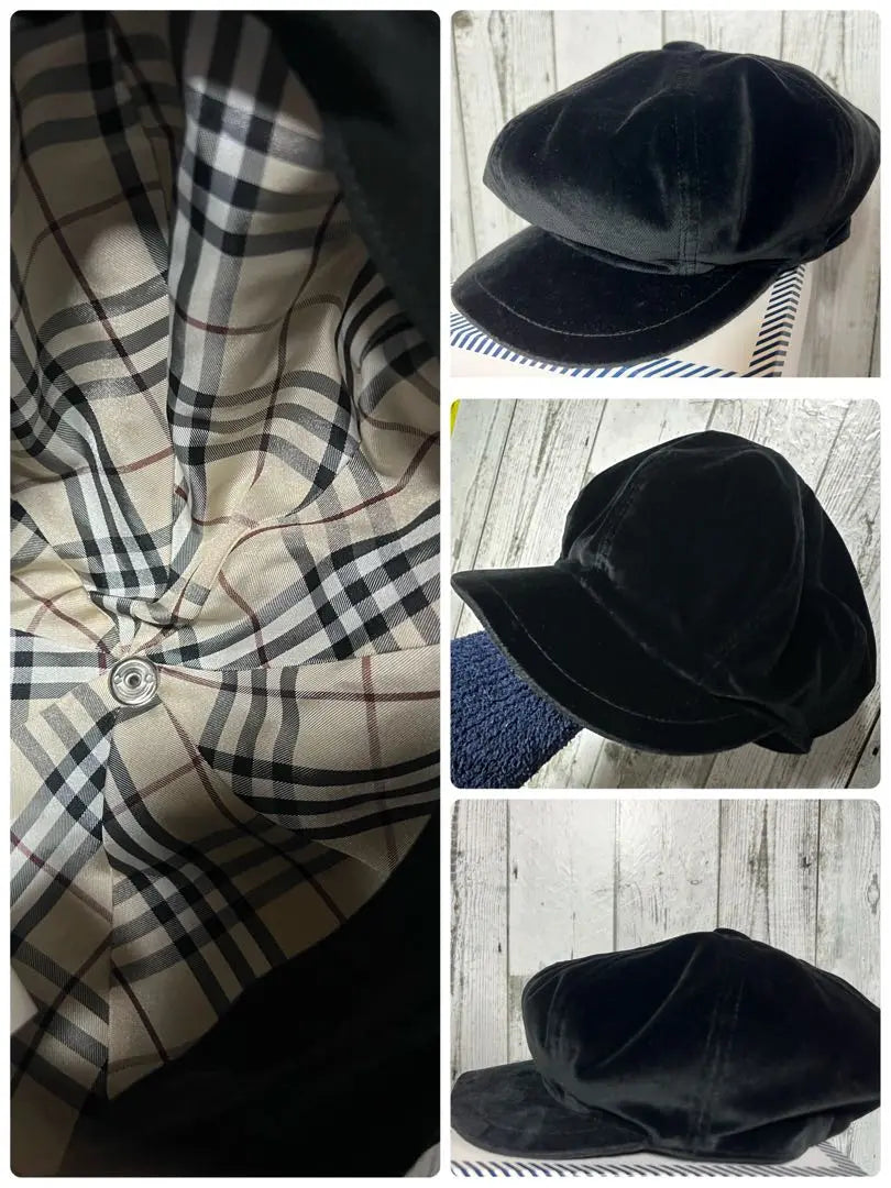 Extremely limited BURBERRY Black Label Velor Hunting Hack Cashmere Total Pattern | 極限定 BURBERRY ブラックレーベル ベロア ハンチング帽 カシミヤ 総柄