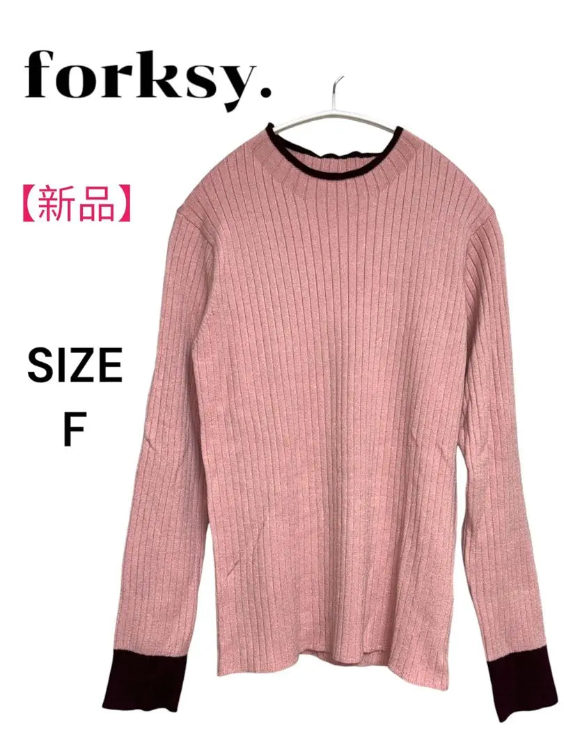 [New] forksy. Forksy thin knit pink size F