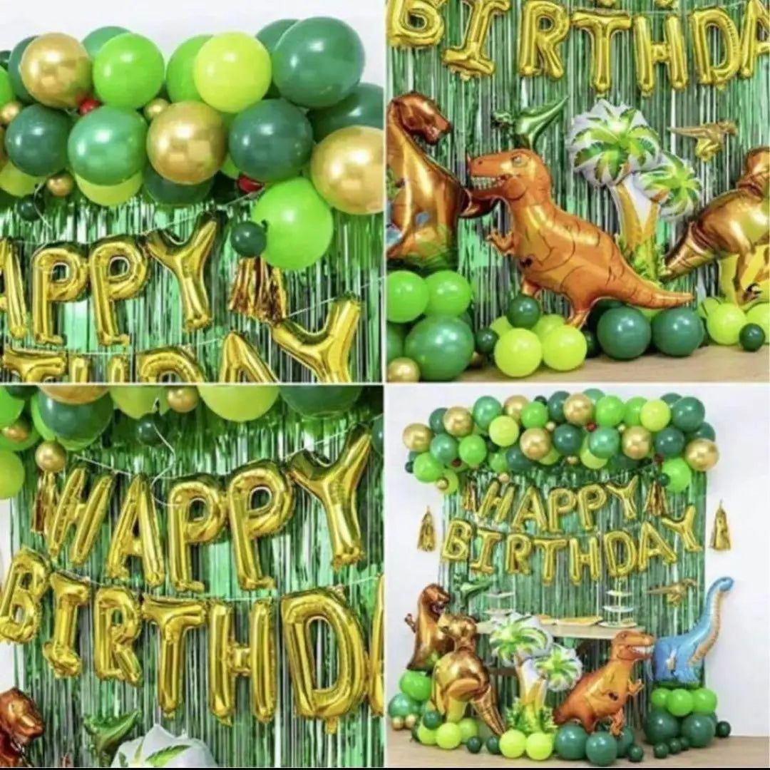 Juego de decoración de guirnalda de globos con forma de dinosaurio para cumpleaños