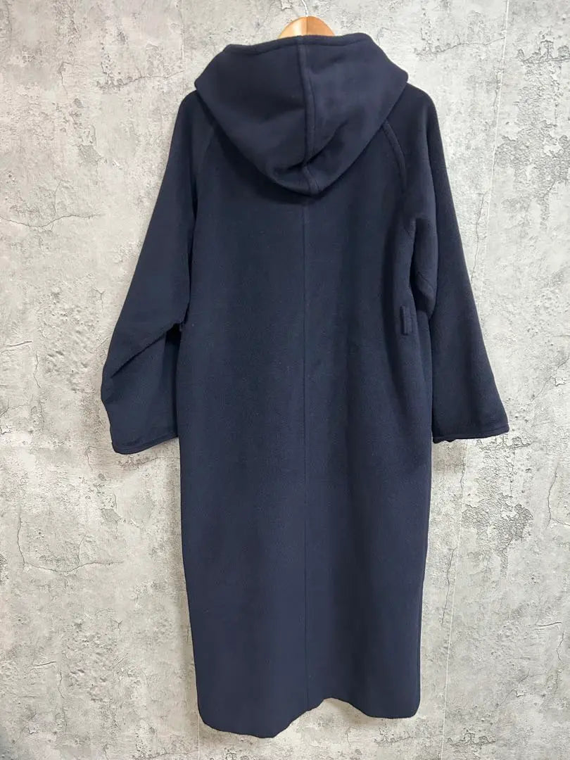 Max Mara Hoodie Long Coat 38 Navy