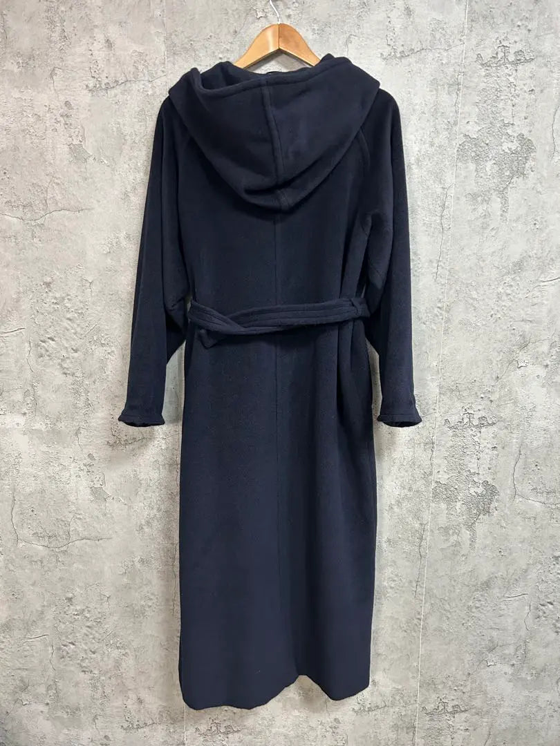 Max Mara Hoodie Long Coat 38 Navy