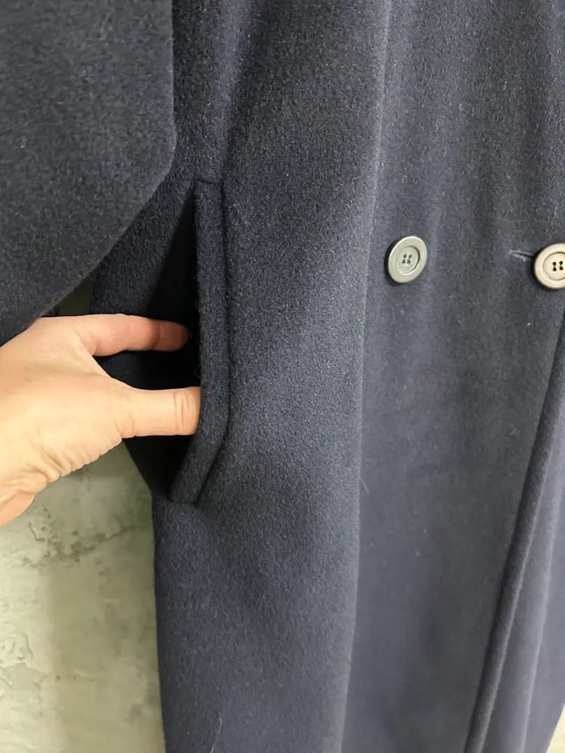 Max Mara Hoodie Long Coat 38 Navy