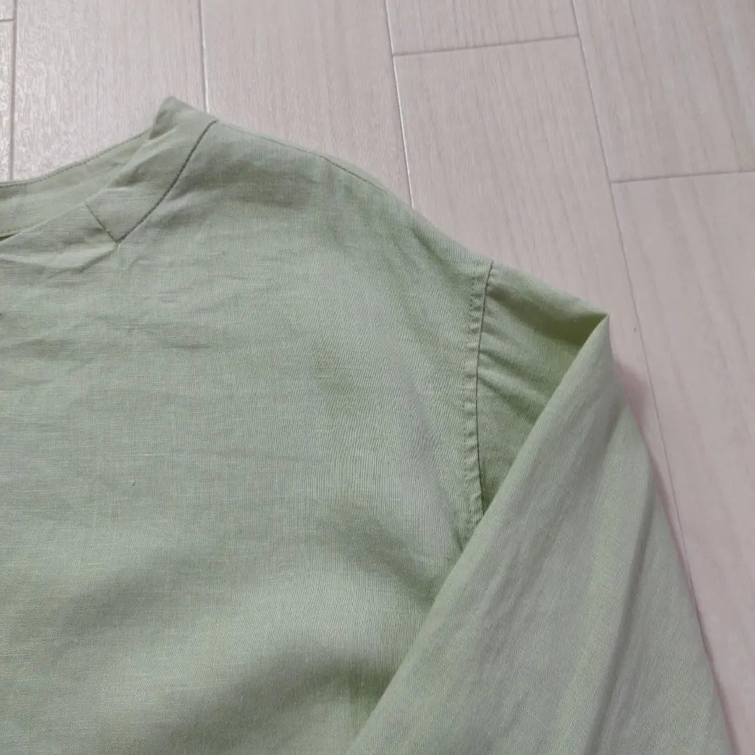 Urban Research Dores Long Sleeve Cut Saw M Linen 100% young grass color | アーバンリサーチドアー　長袖カットソー　M リネン100% 若草色