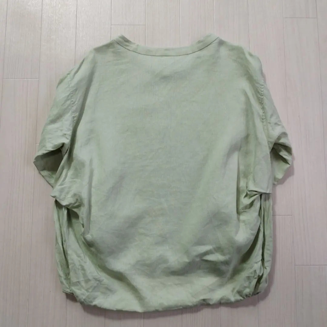 Urban Research Dores Long Sleeve Cut Saw M Linen 100% young grass color | アーバンリサーチドアー　長袖カットソー　M リネン100% 若草色