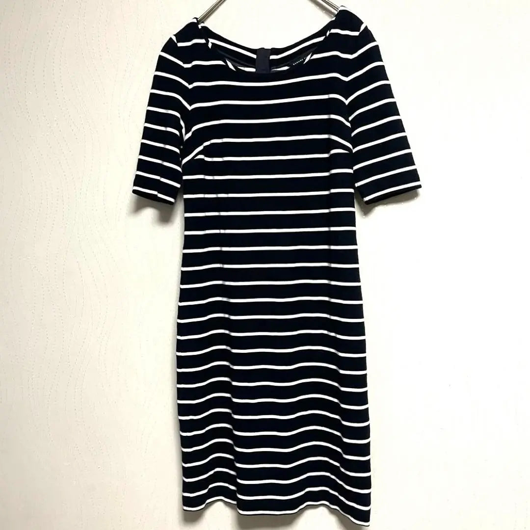 Banana Republic Short-sleeved dress Knee-length dress Navy ✖️ White Border 0