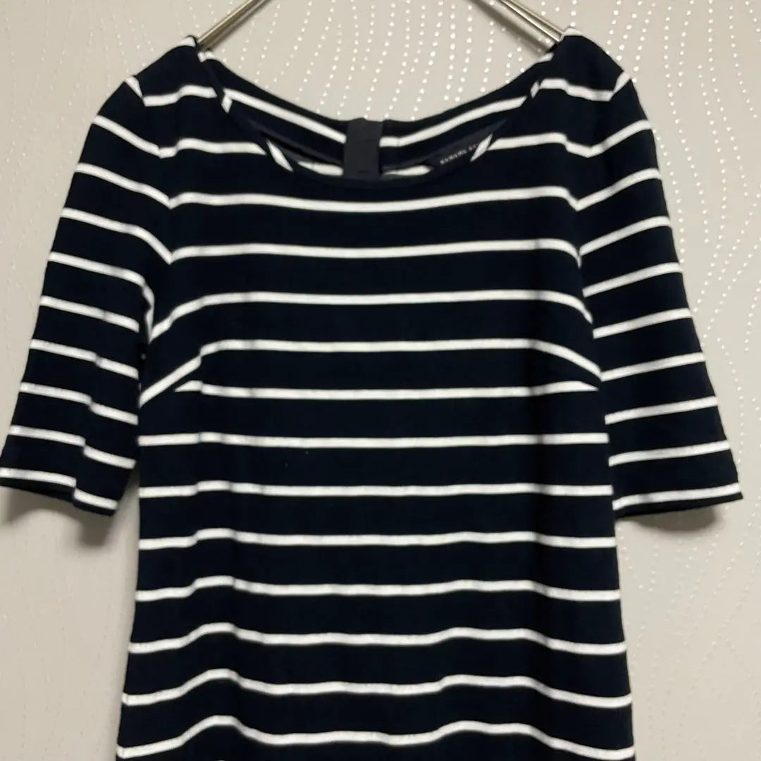 Banana Republic Short-sleeved dress Knee-length dress Navy ✖️ White Border 0