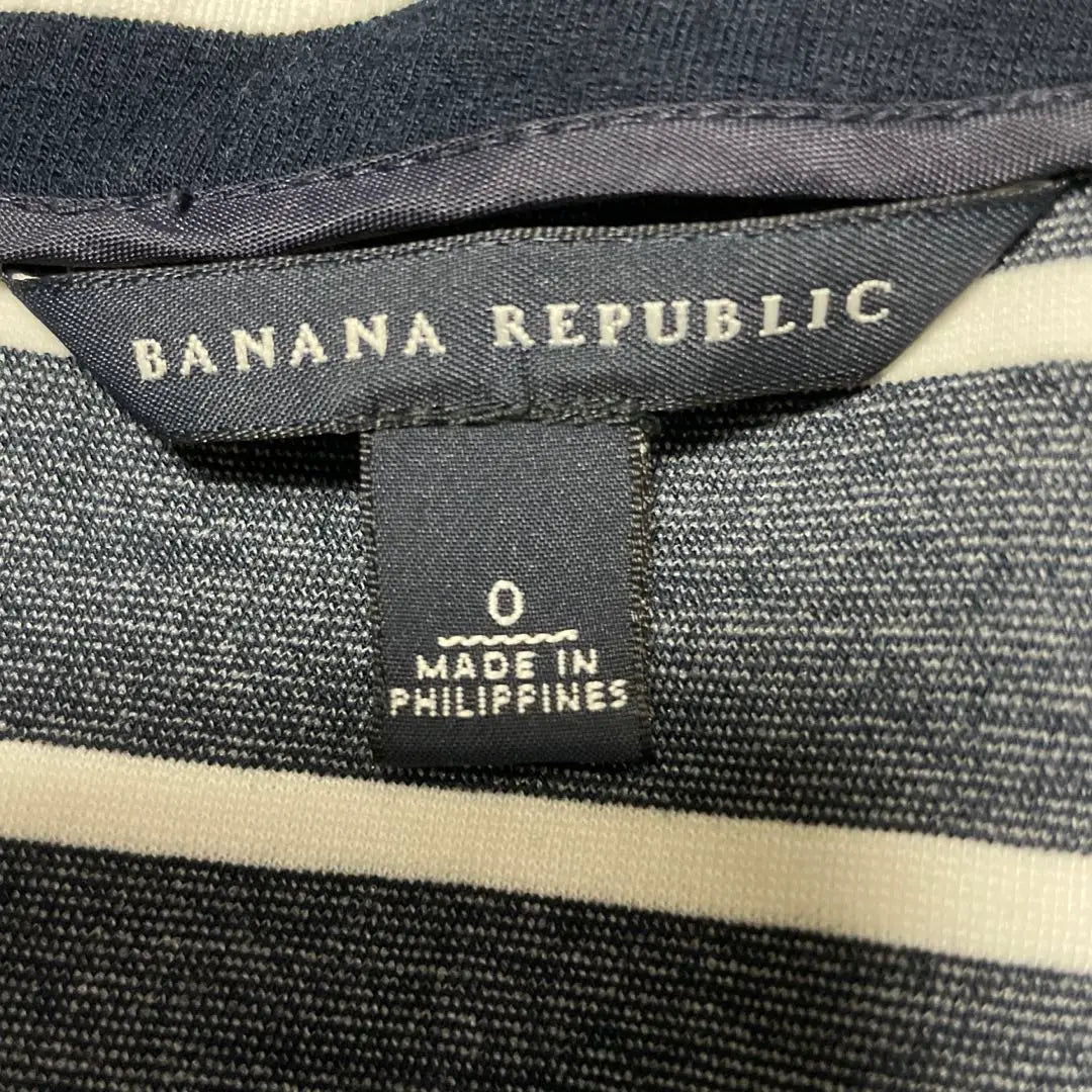 Banana Republic Vestido de manga corta Vestido hasta la rodilla Azul marino ✖️ Borde blanco 0