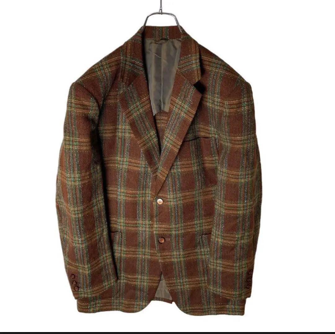 Good design! Retro vintage Scottish brown checkered jacket