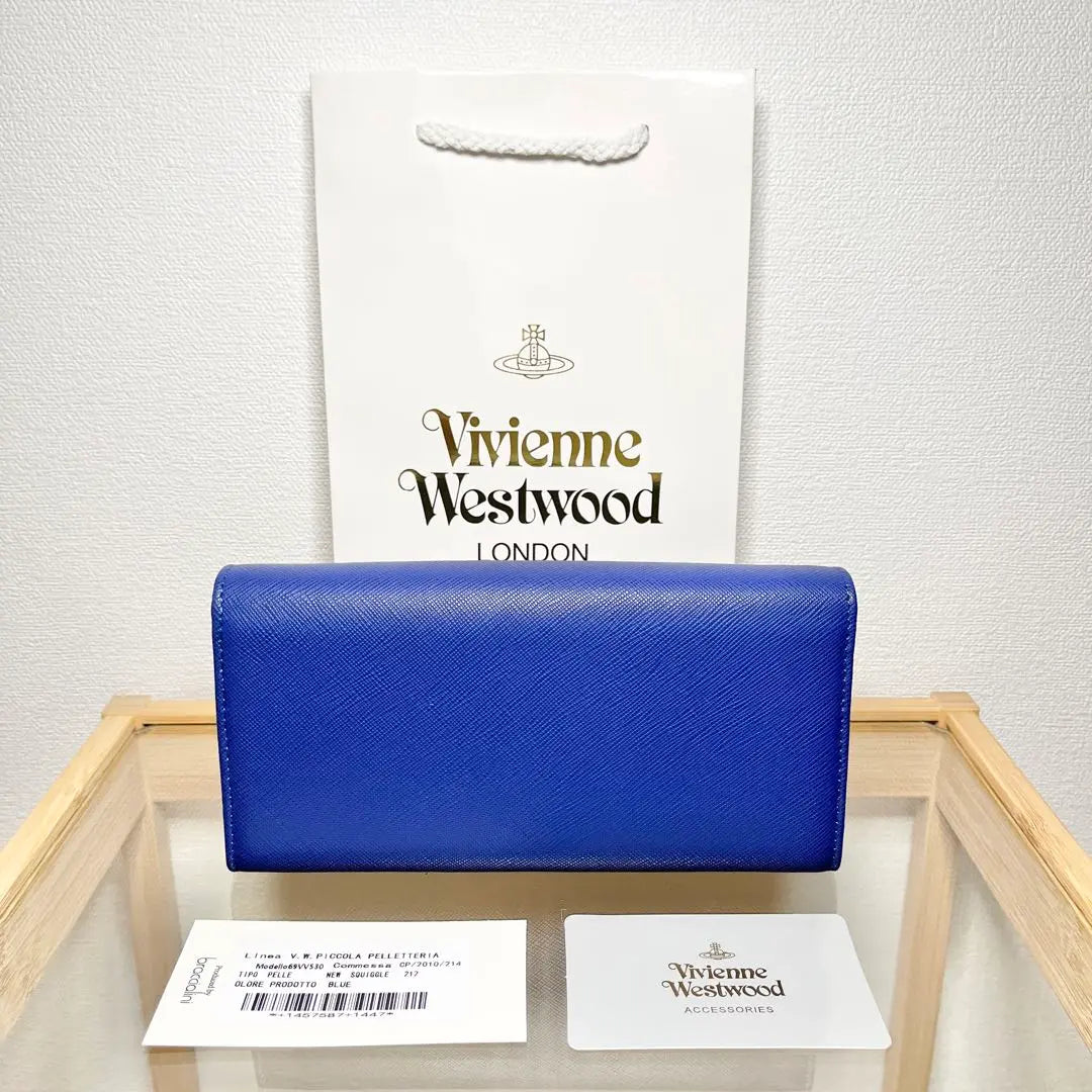 ☆ Nueva sin usar ☆ Cartera larga Vivien Westwood 69Vvv530 Azul