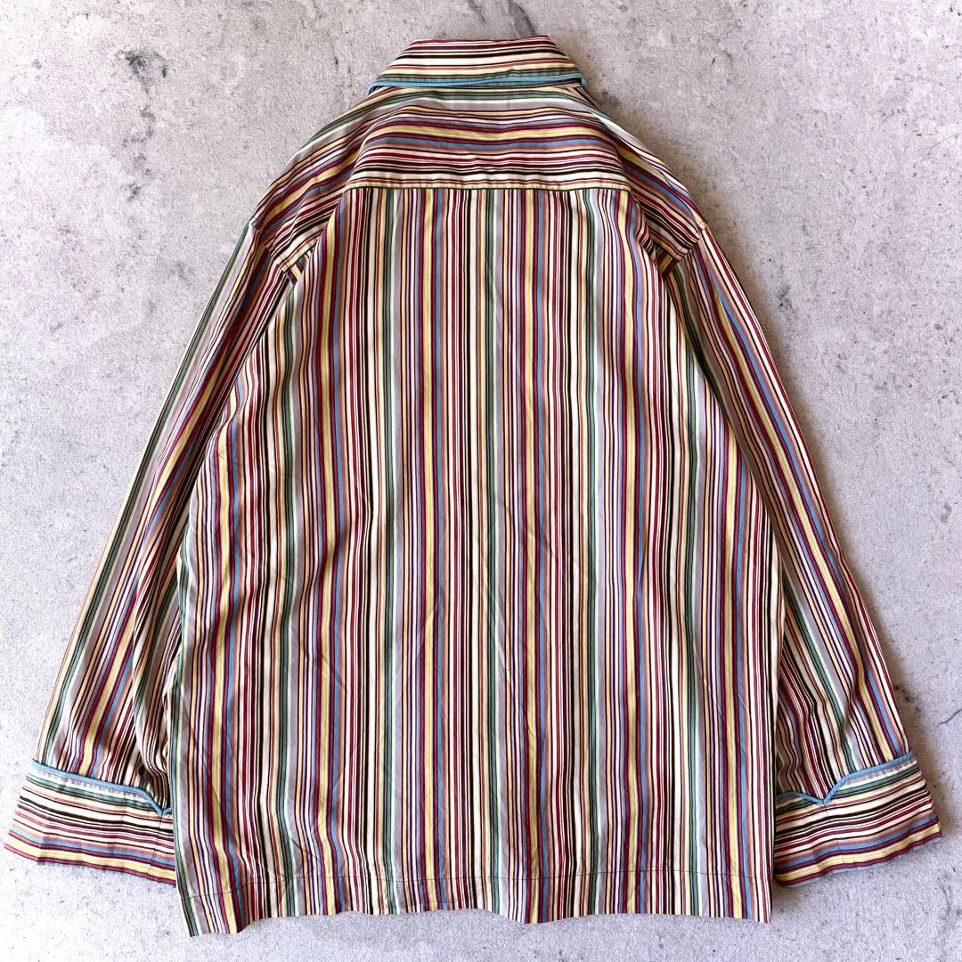 Paul Smith L size Signature Multi-stripe Cotton Pajama Shirt