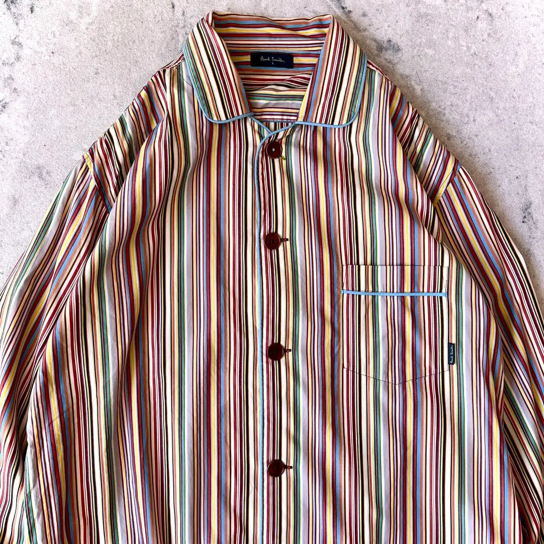 Paul Smith L size Signature Multi-stripe Cotton Pajama Shirt