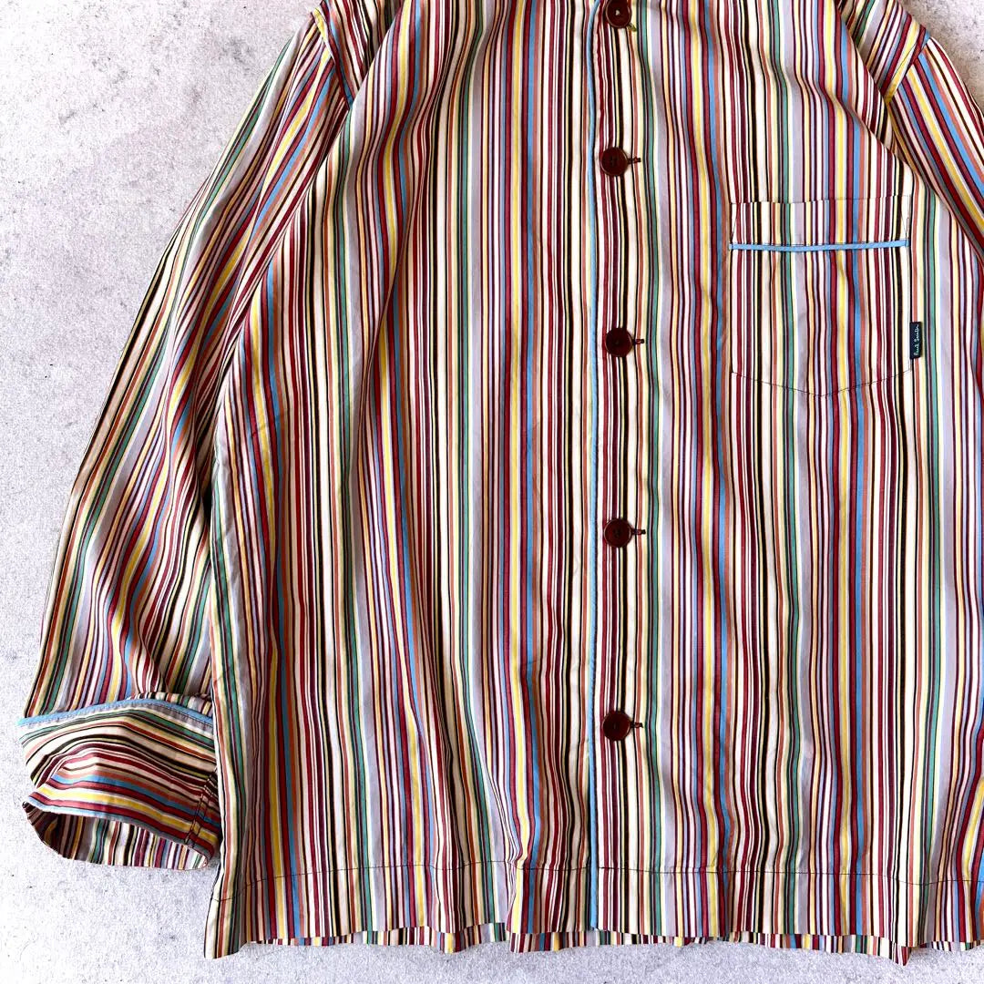 Paul Smith L size Signature Multi-stripe Cotton Pajama Shirt