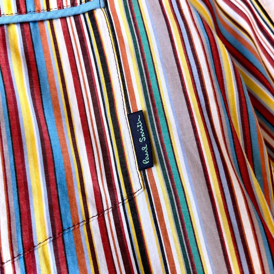 Paul Smith L size Signature Multi-stripe Cotton Pajama Shirt